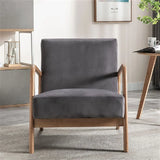 Classic Mid-Century Modern Accent Chairs, Open Framed Armchair With Cushioning - Furniture Home Direct