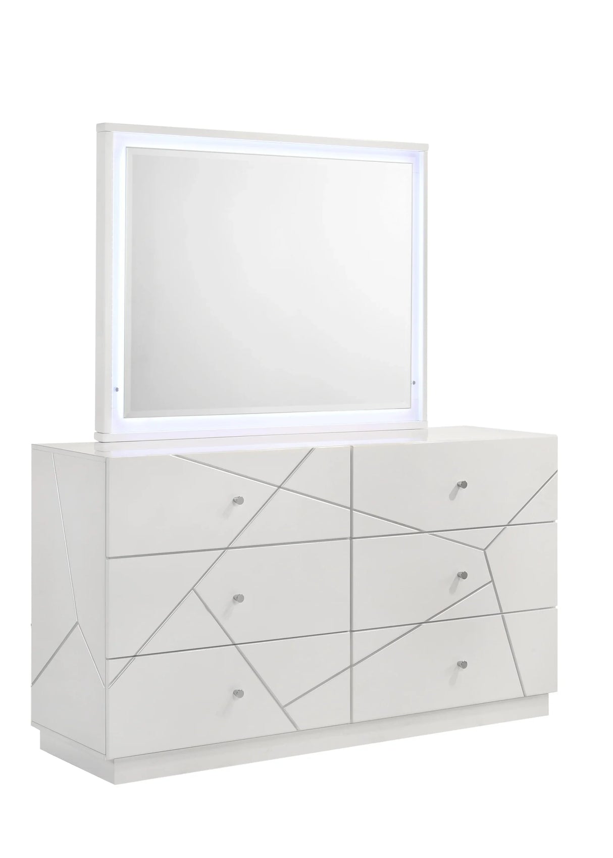 Bedroom Set Queen Bed Dresser Mirror Nightstand White - Furniture Home Direct