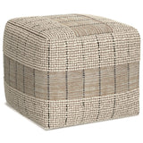 Elmer - Square Woven Pouf - Natural / Gray - Furniture Home Direct