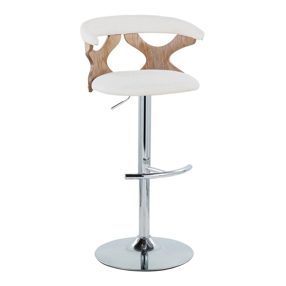 Gardenia - Contemporary Adjustable Barstool With Swivel / Rounded T Footrest (Set of 2) - Furniture Home Direct