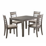 Dining Set Rectangular Table with Padded Chairs Gray - Furniture Home Direct