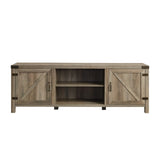 Rustic Farmhouse Double Barn Door 70" TV Stand For 80" TVs With Center Shelves - Furniture Home Direct