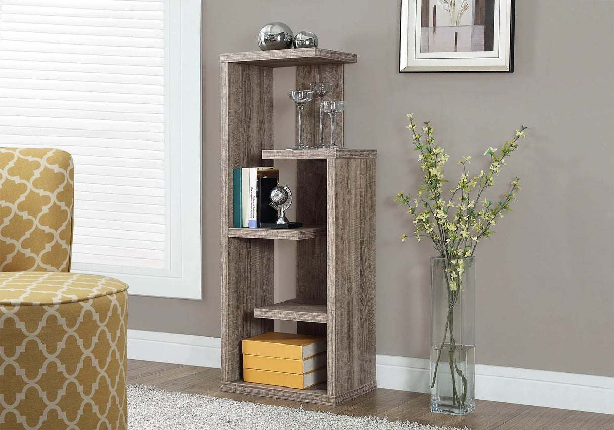 Bookshelf, Bookcase, Etagere, 4 Tier, For Office, Contemporary & Modern - Taupe - Furniture Home Direct