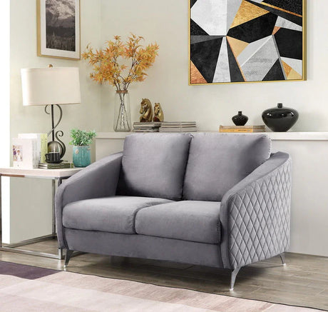 Sofia - Velvet Modern Chic Loveseat Couch - Furniture Home Direct
