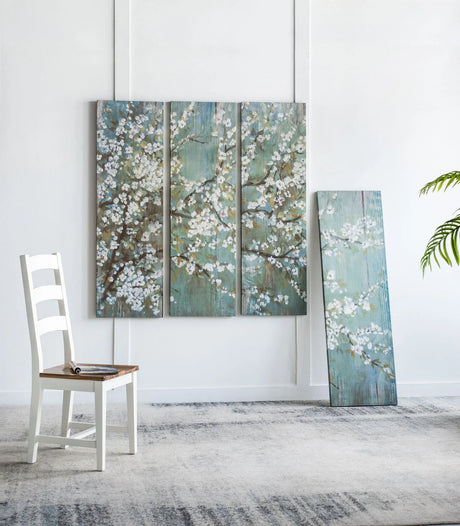 Saison Cherry Blossom Canvas Print, Wall Decor For Living Room (Set of 4) - Multicolor - Furniture Home Direct