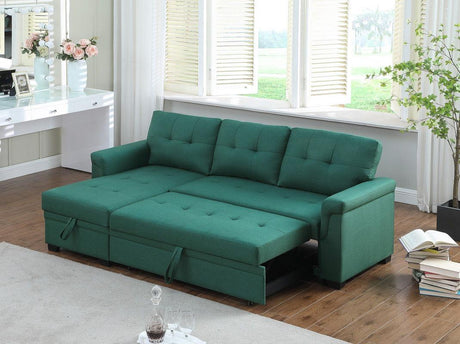Lucca - Linen Reversible Sleeper Sectional Sofa With Storage Chaise - Furniture Home Direct