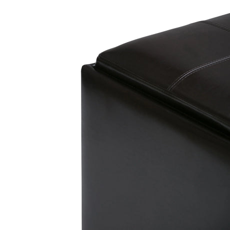 Avalon - Square Coffee Table Storage Ottoman - Tanners Brown - Furniture Home Direct