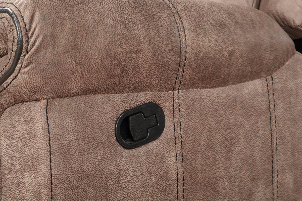 Sectional Sofa Manual Reclining USB Port Chocolate - Furniture Home Direct