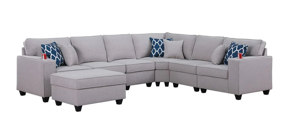 Cooper - Sectional Sofa With Ottomans And Cupholder - Furniture Home Direct