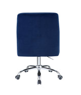Trenerry - Velvet Office Chair - Blue / Chrome - Furniture Home Direct