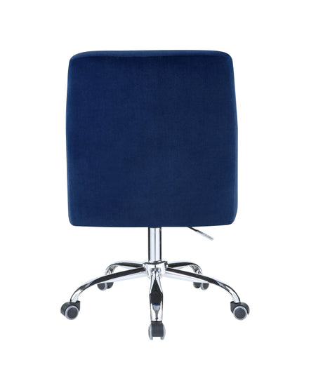 Trenerry - Velvet Office Chair - Blue / Chrome - Furniture Home Direct