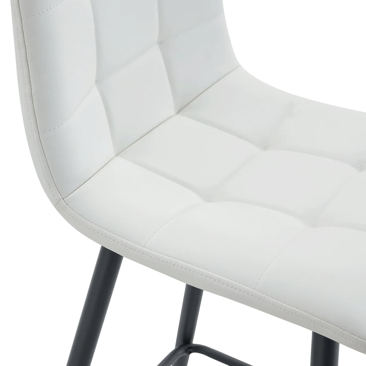Counter Height Bar Stools Upholstered PU Leather White - Furniture Home Direct