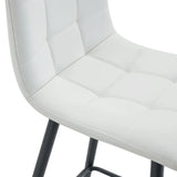 Counter Height Bar Stools Upholstered PU Leather White - Furniture Home Direct