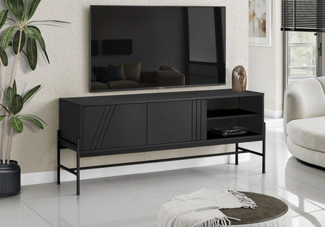 TV Stand, Modern Design Console, Media Entertainment Center, Storage Cabinet, Contemporary & Modern - Black - Furniture Home Direct