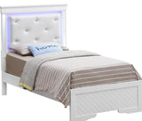 Bed With LED Light Accents Headboard - Furniture Home Direct