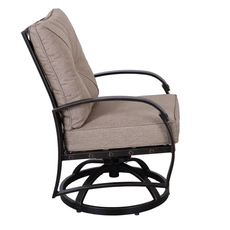 Modern Dining Swivel Chair With Back And Seat Cushion (Set of 2) - Antique Bronze - Furniture Home Direct