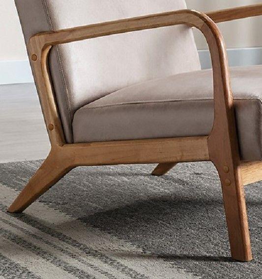 Classic Mid-Century Modern Accent Chairs, Open Framed Armchair With Cushioning - Furniture Home Direct