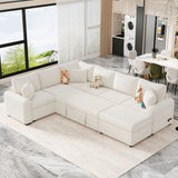 Sectional Sofa Pull-Out Sofa Bed Sleeper With A Storage Ottoman, Three Pillows And Charging Devices For Living Room - Furniture Home Direct
