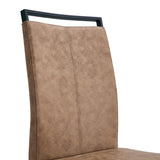 Dining Chairs Upholstered Modern Cantilever Steel Brown - Furniture Home Direct