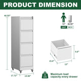 Drawer Metal Locking Vertical File Cabinet With Wheels Heavy Duty Lockable Storage - Furniture Home Direct