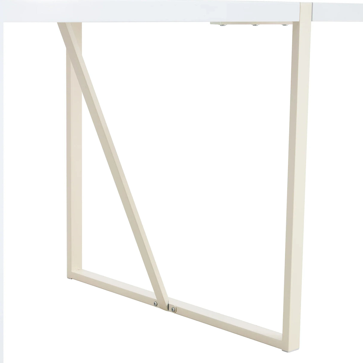 Dining Table Industrial Rectangular MDF Metal Frame White - Furniture Home Direct