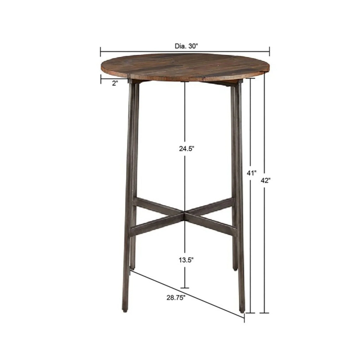 Renu - Round Bar Table With Industrial Charm - Light Brown - Furniture Home Direct