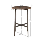 Renu - Round Bar Table With Industrial Charm - Light Brown - Furniture Home Direct