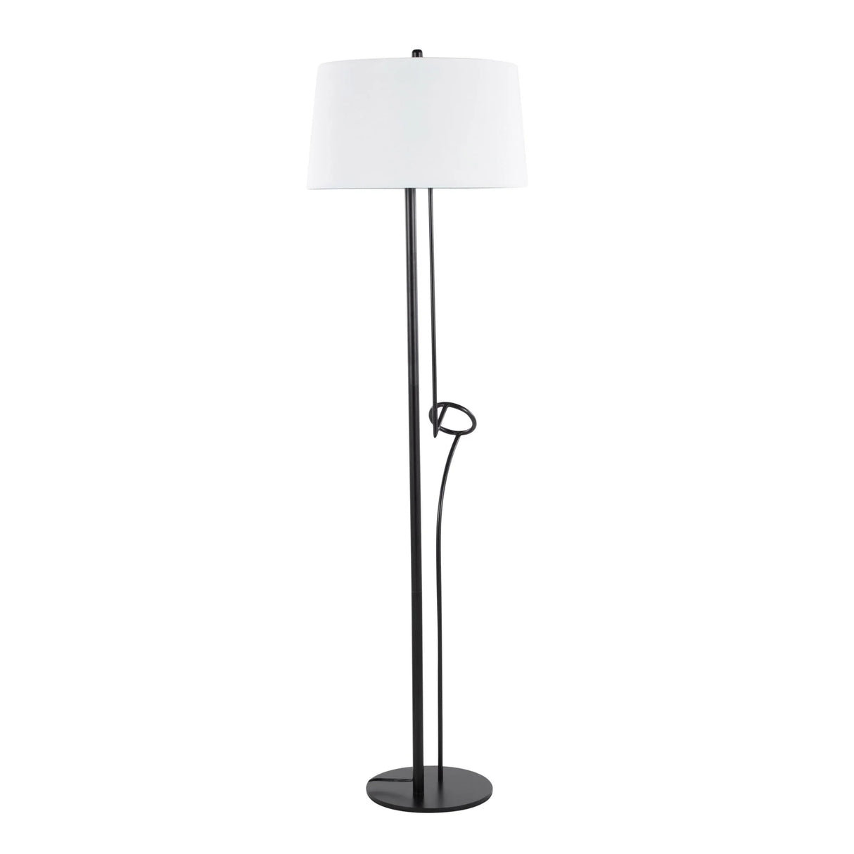Shadow Contemporary Floor Lamp - Black / White - Furniture Home Direct