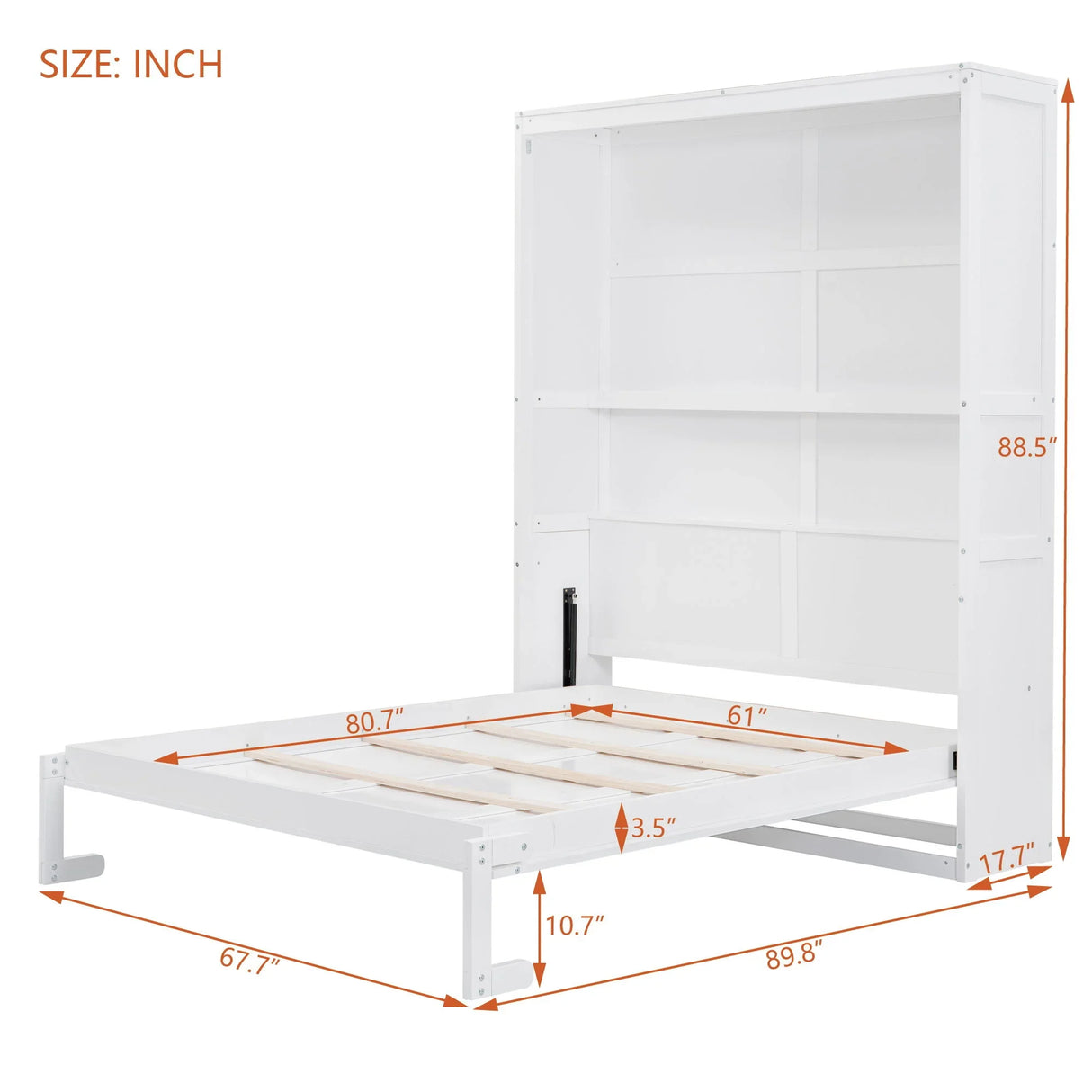 Murphy Wall Bed With Shelves, Space Saving - Furniture Home Direct