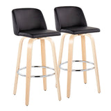 Toriano - Contemporary Fixed Height Barstool & Swivel With Round Footrest (Set of 2) - Furniture Home Direct