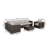 Wicker Seating Group Set With Table And Cushions - Furniture Home Direct