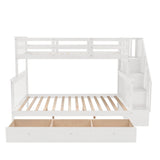 Stairway Bunk Bed With Storage And Guard Rail For Bedroom - Furniture Home Direct