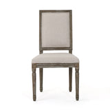 Traditional Style Dining Chair Set With Fabric Upholstery