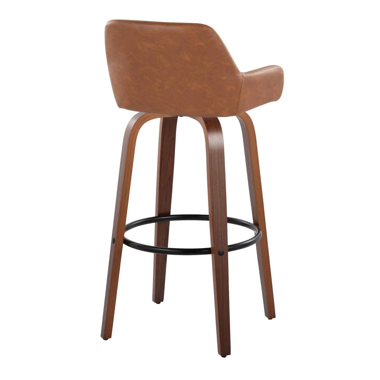 Daniella - Contemporary Fixed Height, Barstool & Swivel And Round Footrest (Set of 2) - Furniture Home Direct