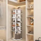 Free Standing 360° Revolving Shoe Organizer for 24 Pairs of Shoes (6-Tier White) - Furniture Home Direct
