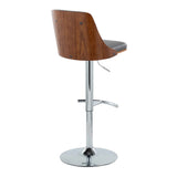 Gianna - Mid Century Modern Adjustable Barstool With Swivel With Rounded T Footrest (Set of 2) - Furniture Home Direct