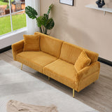 Luxury Corduroy Foldable Double Sofa Bed With Folding Armrests - Furniture Home Direct