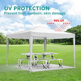 10'X10' Folding Canopy With 4 Removable Sidewalls Outdoor Event Shelter UPF 50+ Gazebo Portable Tents For Parties Beach Camping Wedding Ez Pop Up Canopy 4 Pieces Weight Bag + Carry Bag - Furniture Home Direct