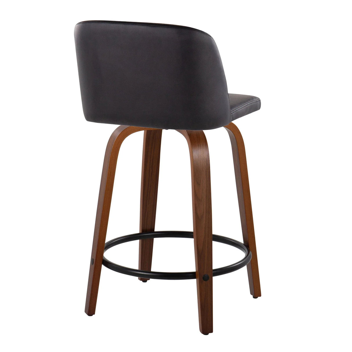 Toriano - Mid Century Modern, Fixed Height Counter Stool & Swivel And Round Footrest (Set of 2) - Furniture Home Direct