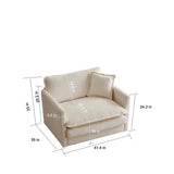 Extra Deep Seat 3 Piece Living Room Set with Sofa, Love Seat and Chair - Beige - Furniture Home Direct