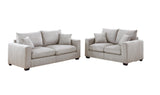 Classic Living Room Set With Pillows - Ivory - Furniture Home Direct