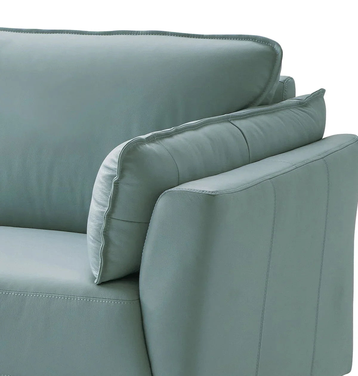 Mesut - Top Grain Leather Loveseat - Sage Green - Furniture Home Direct
