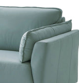 Mesut - Top Grain Leather Loveseat - Sage Green - Furniture Home Direct