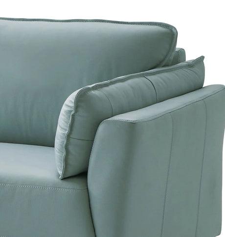 Mesut - Top Grain Leather Loveseat - Sage Green - Furniture Home Direct
