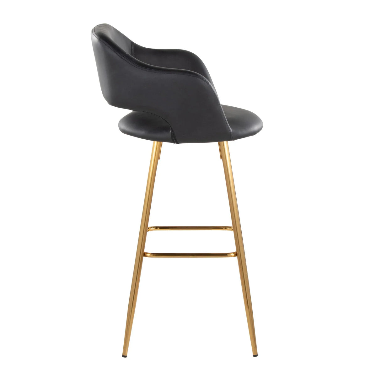Margarite - Contemporary Fixed Height Barstool With Footrest (Set of 2) With Square - Furniture Home Direct