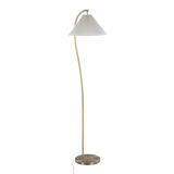 Cassis - Glam / Art Deco Floor Lamp Pleated - Gold / White - Furniture Home Direct