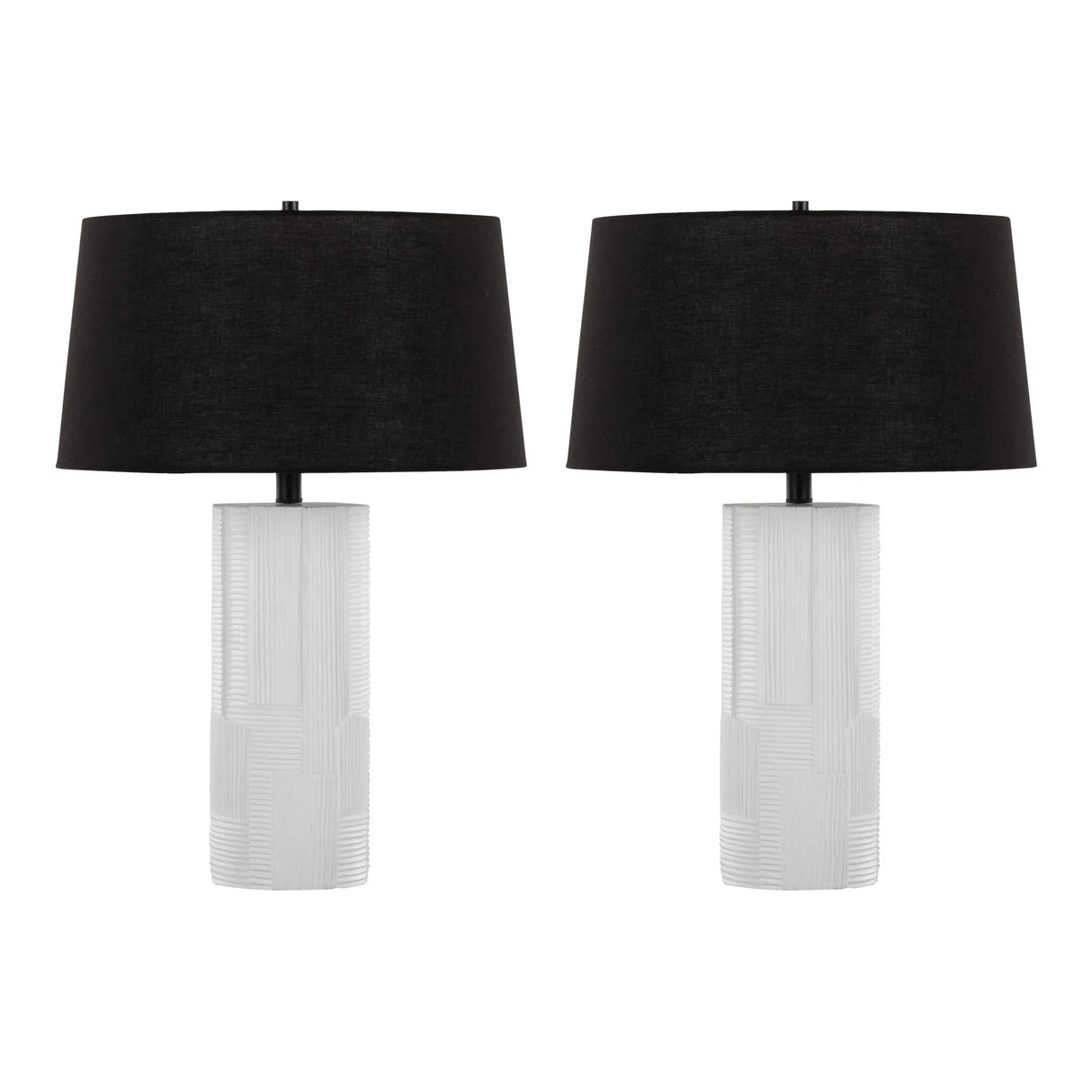 Petra - Contemporary Table Lamp (Set of 2) - Cream / Black - Furniture Home Direct