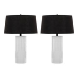 Petra - Contemporary Table Lamp (Set of 2) - Cream / Black - Furniture Home Direct