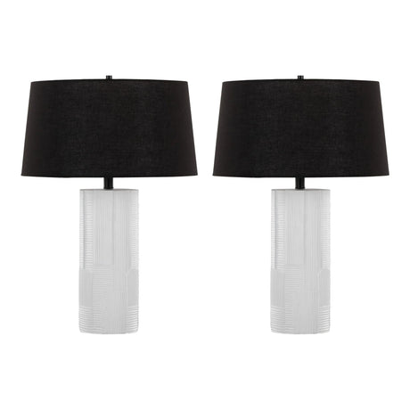 Petra - Contemporary Table Lamp (Set of 2) - Cream / Black - Furniture Home Direct