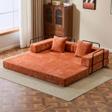 Convertible Floor Sofa Bed With Pillow Back Support Armrest - Furniture Home Direct